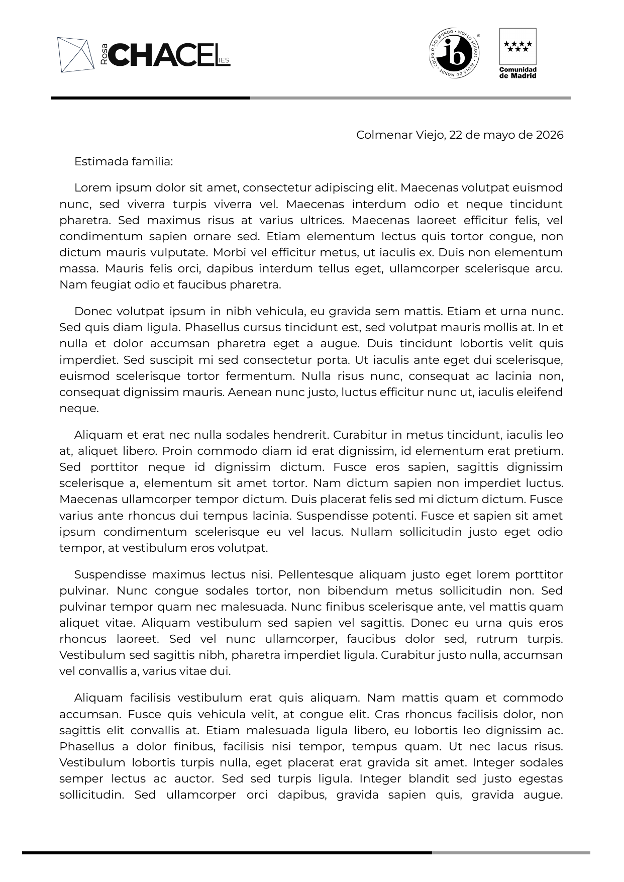 Vista previa: Circular para imprimir
