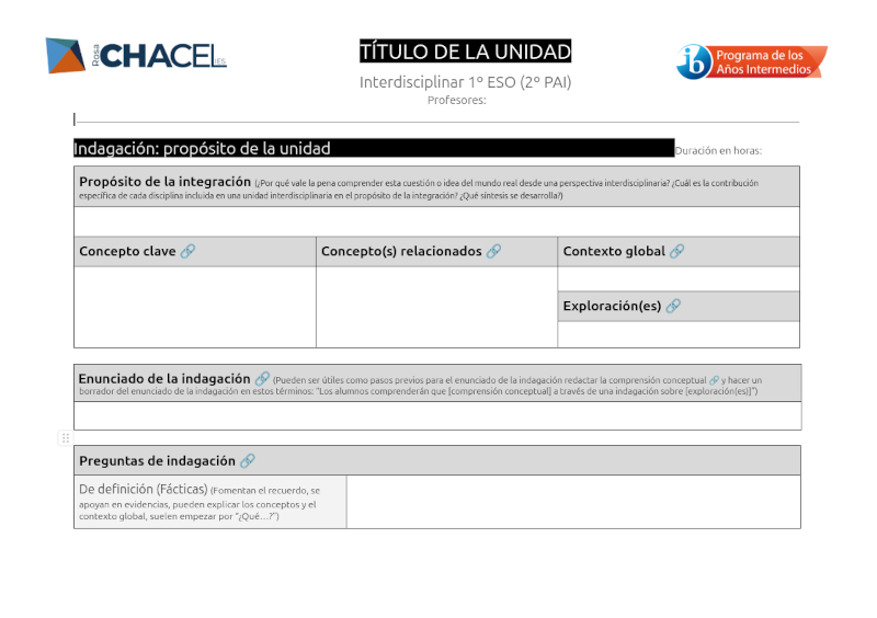 Vista previa: Planificador - Interdisciplinar